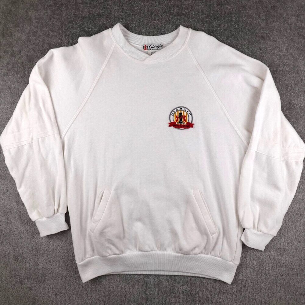 VTG Giorgio Beverly Hills Sweatshirt Men's XL White Crew Neck Embroider USA Made